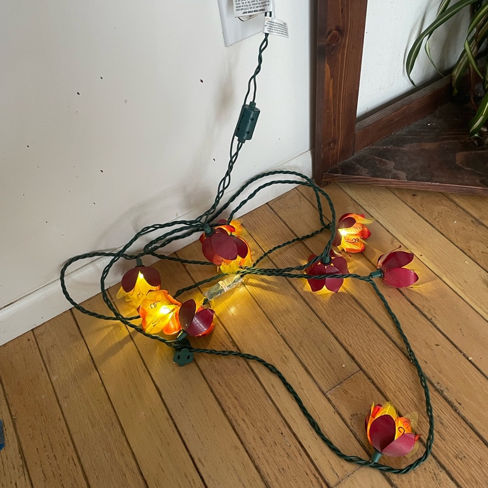 Floral String Lights - Red and Yellow